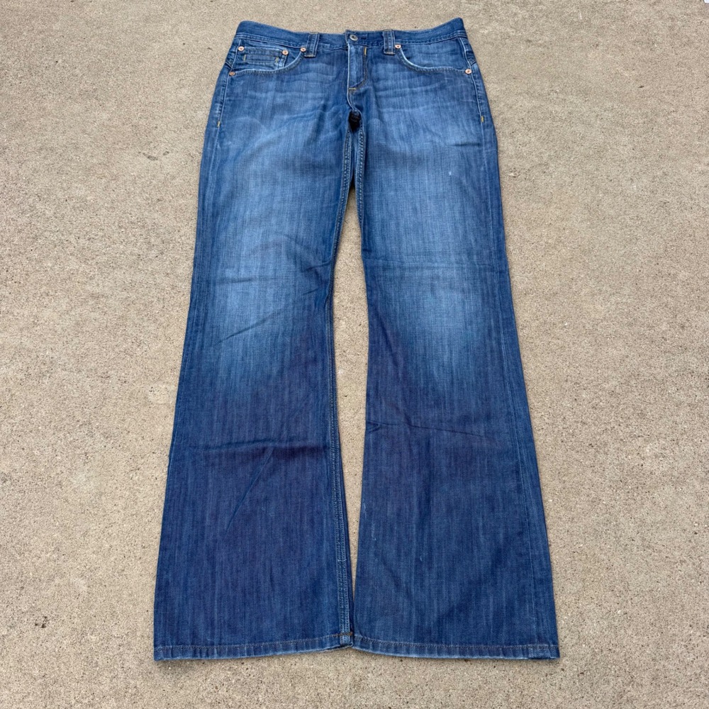 KASIL WORKSHOP | Mens Harris Bootcut Jeans 32 Blue Denim Wide Leg Y2K Vintage